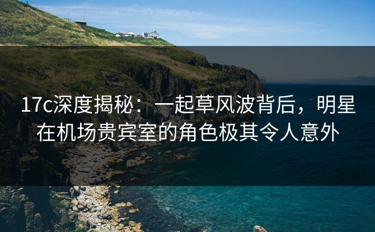 17c深度揭秘：一起草风波背后，明星在机场贵宾室的角色极其令人意外
